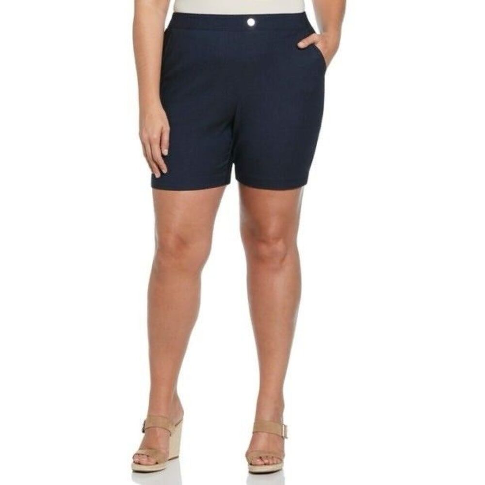 NWT Rafaella 7" High Rise Stretch Shorts Rinse - Size 10 - Picture 4 of 14